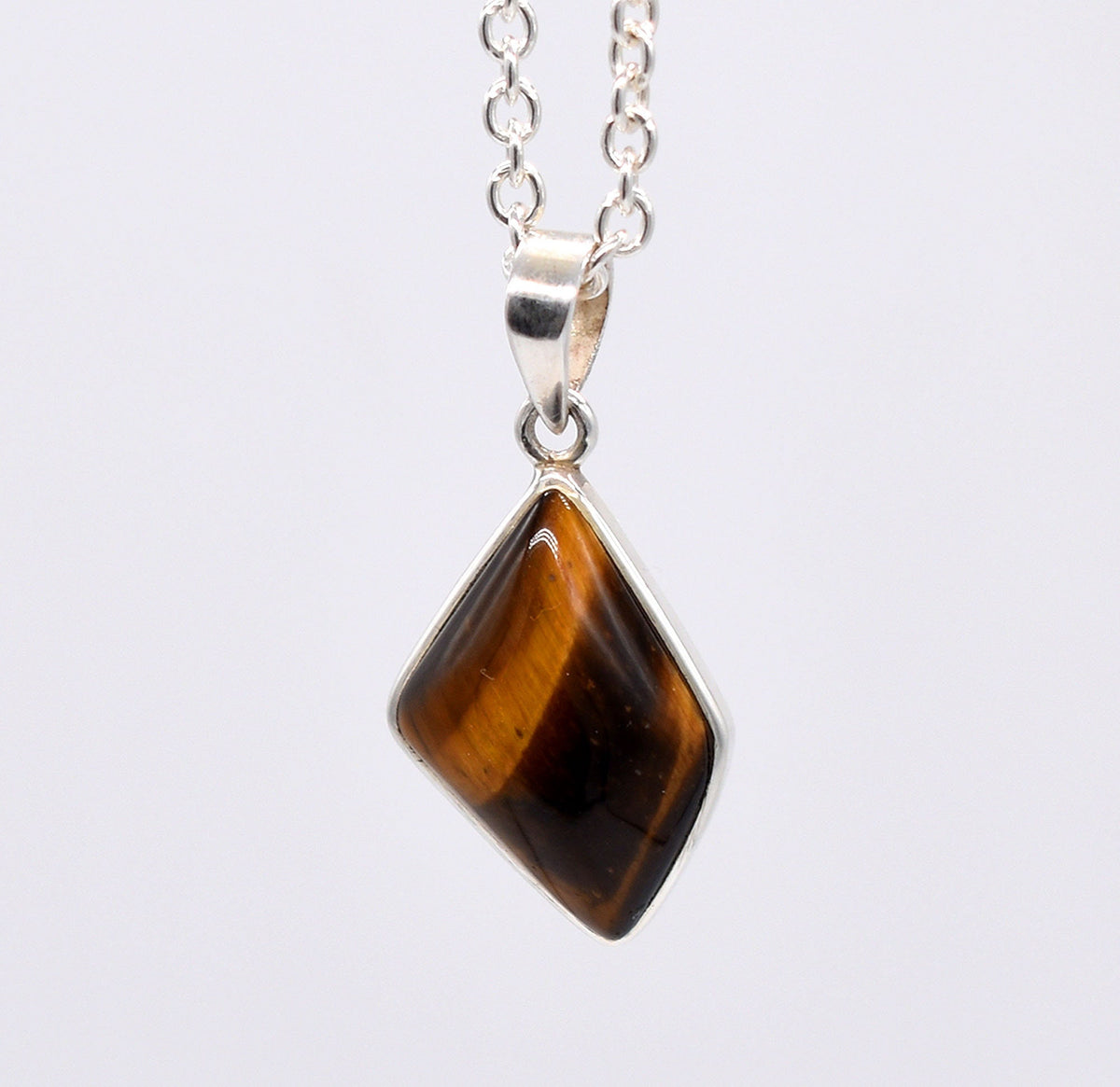 Tigers Eye Silver Pendant