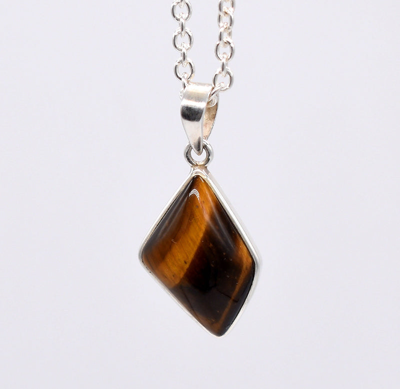 Tigers Eye Silver Pendant