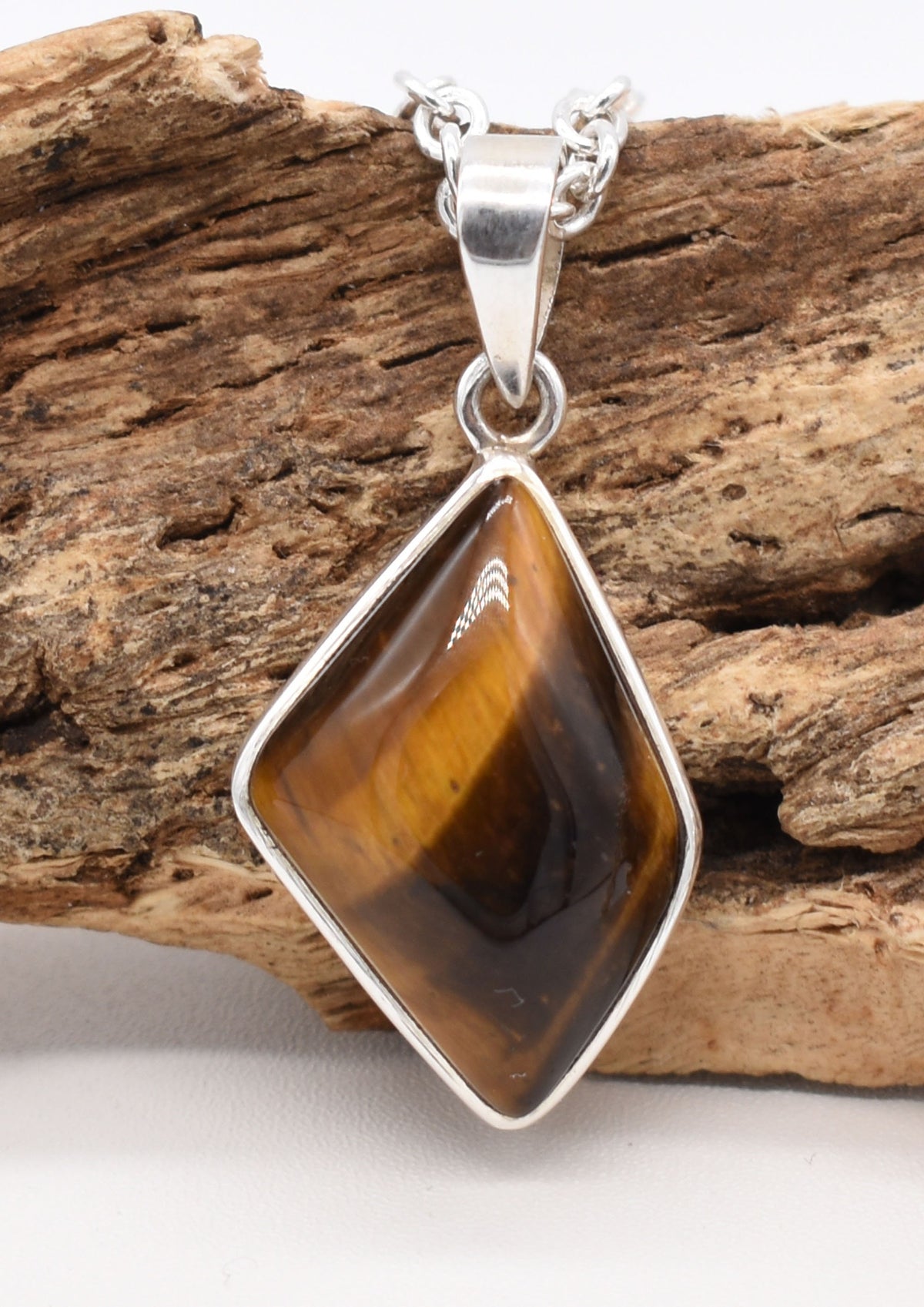 Tigers Eye Silver Pendant