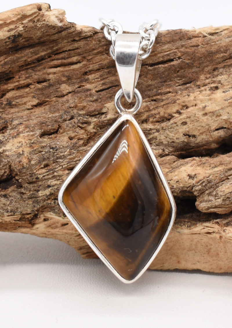 Tigers Eye Silver Pendant