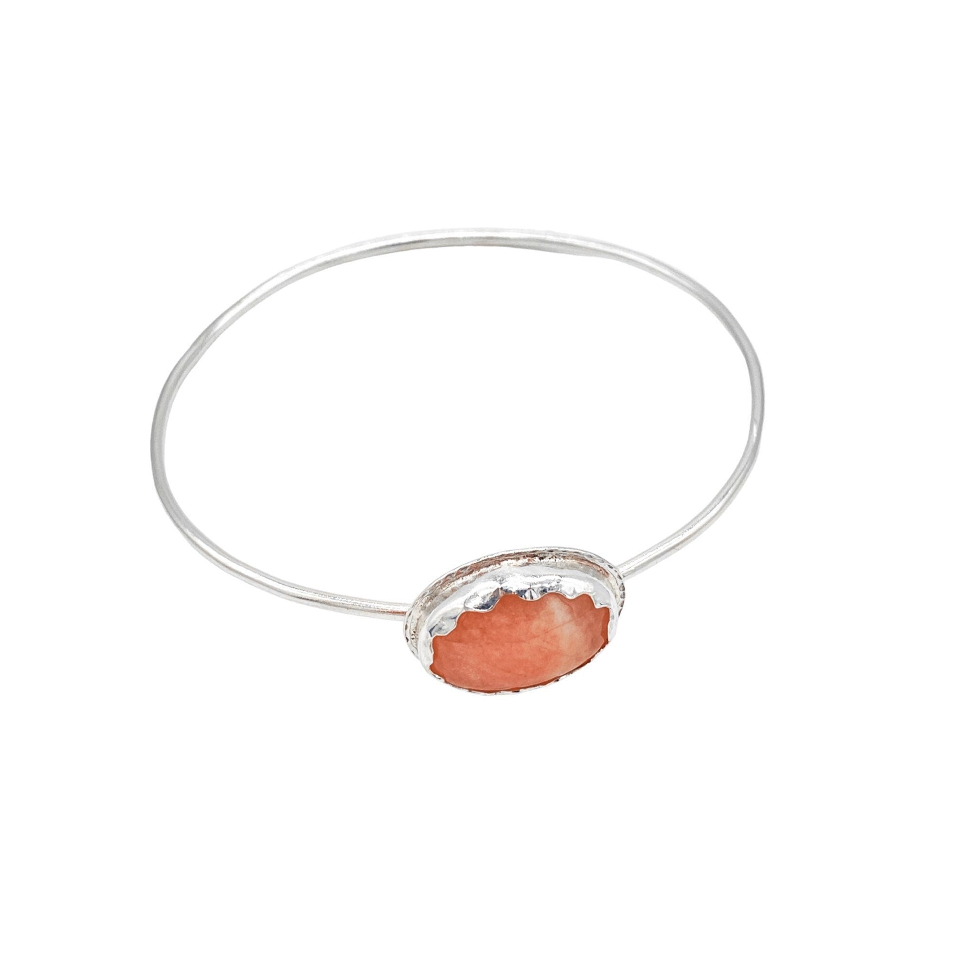 Morganite Sterling Silver Bangle