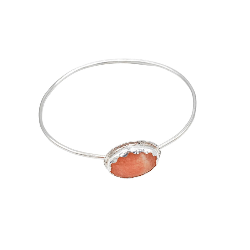 Morganite Sterling Silver Bangle