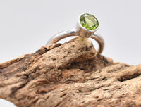 Natural Peridot Sterling Silver Ring Handmade