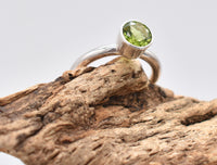 Natural Peridot Sterling Silver Ring Handmade