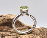 Natural Peridot Sterling Silver Ring Handmade