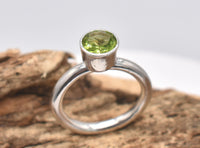 Natural Peridot Sterling Silver Ring Handmade