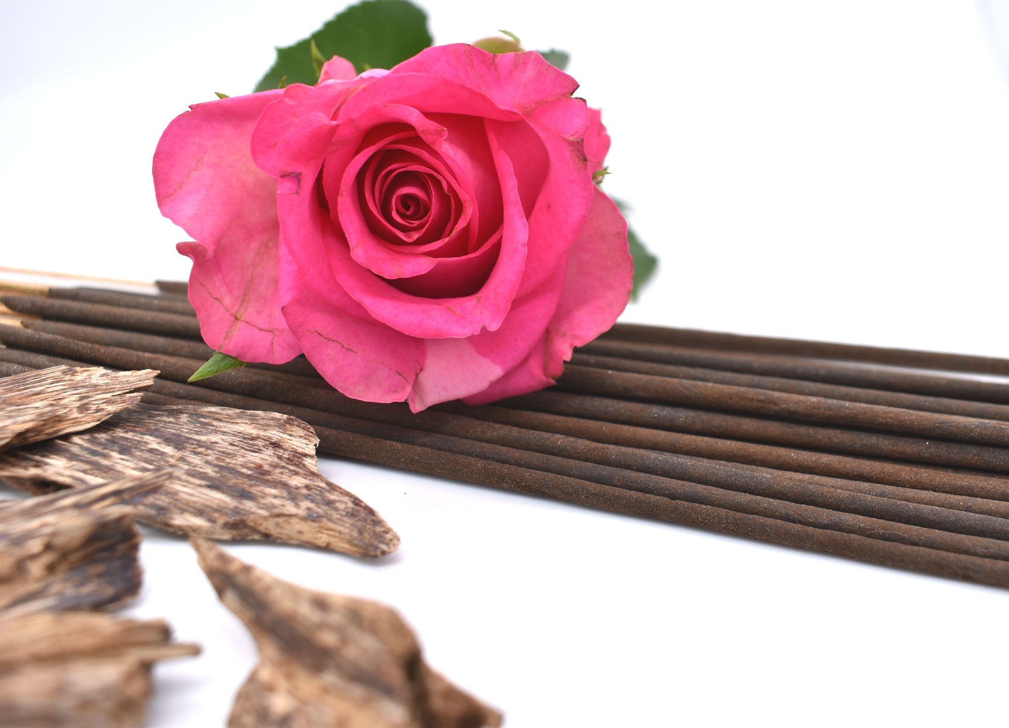 Organic Rose & Oud - Hand-Rolled Temple Grade Natural Incense Sticks