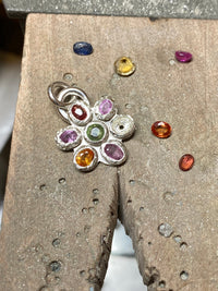 Sapphire Silver Pendant Handmade