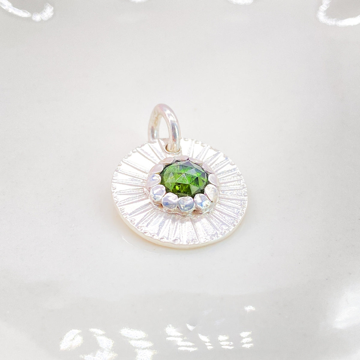 Green Tourmaline Sterling Silver Pendant