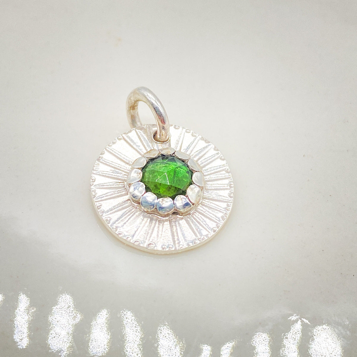 Green Tourmaline Sterling Silver Pendant