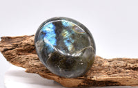 Blue Flash Labradorite Palm Stone: Ethically Mined Natural Crystal