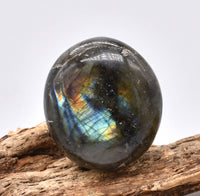 Blue Flash Labradorite Palm Stone: Ethically Mined Natural Crystal