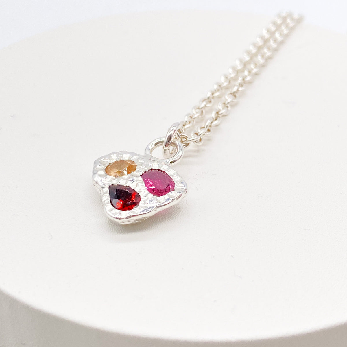 Madeira Citrine with Peach Garnet and Pink Tourmaline Pendant Handmade