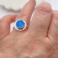 Chalcedony Sterling Silver Ring Handmade