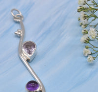 Amethyst Silver Pendant Handmade