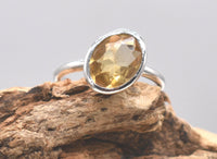 Handmade Natural Citrine Silver Ring