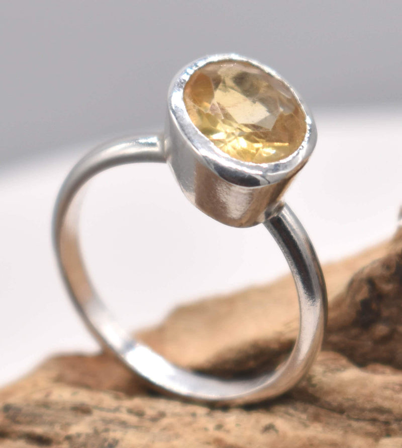 Handmade Natural Citrine Silver Ring