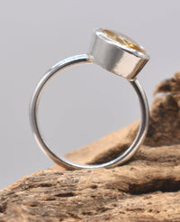 Handmade Natural Citrine Silver Ring