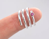 Pink Tourmaline Sterling Silver Ring