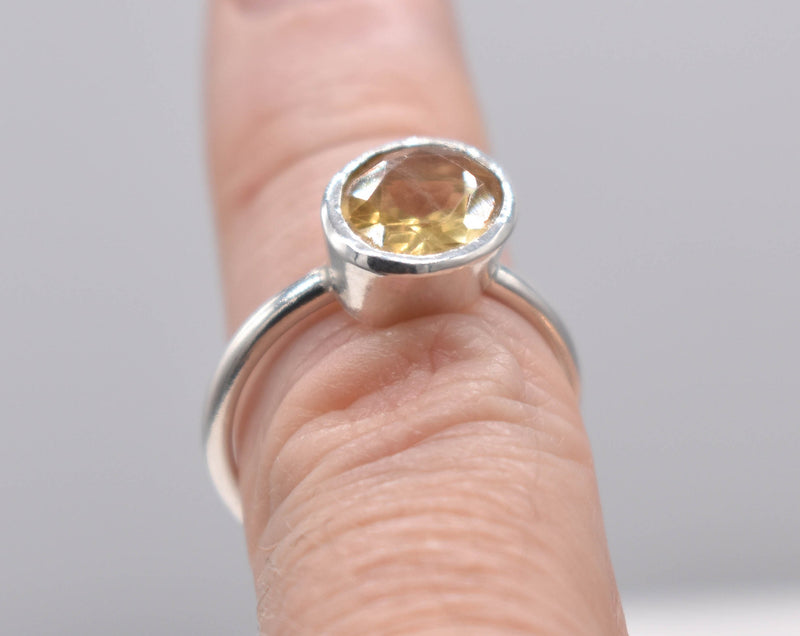 Handmade Natural Citrine Silver Ring