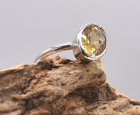Handmade Natural Citrine Silver Ring