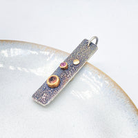 Handmade Pink Tourmaline Silver and Gold Pendant