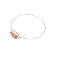 Morganite Sterling Silver Bangle