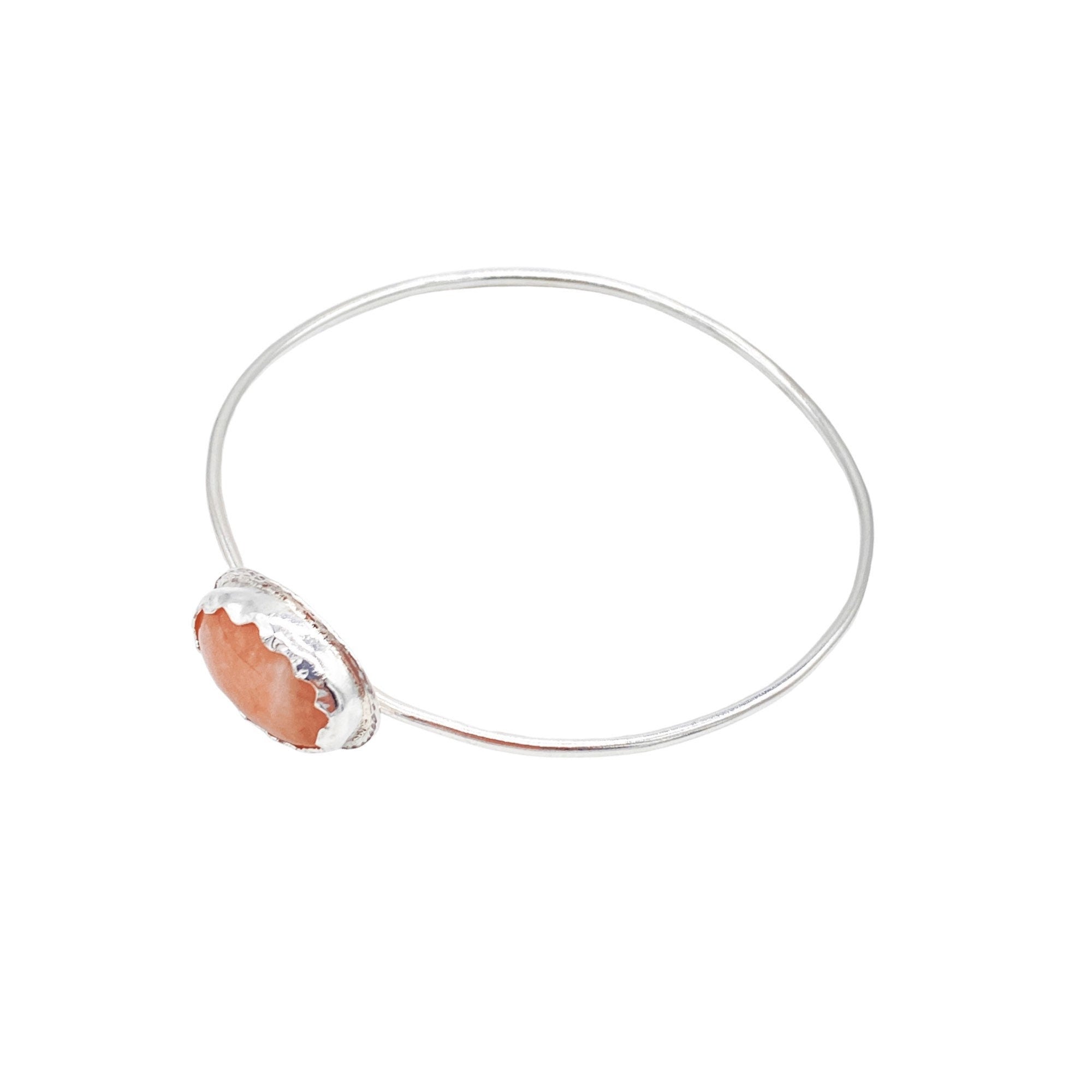 Morganite Sterling Silver Bangle