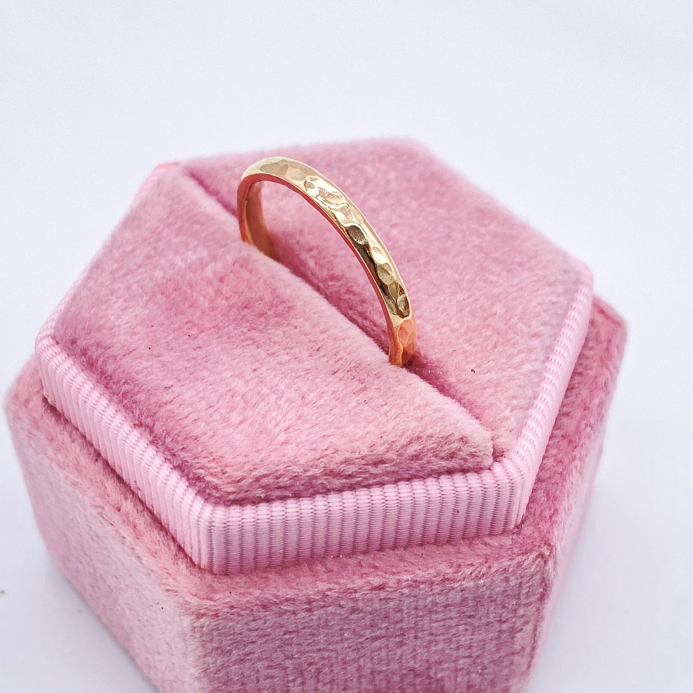 9ct Hammered Gold Ring