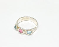 Tourmaline and Topaz Sterling Silver Ring Handmade