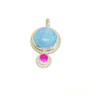 Handmade Aquamarine and Pink Sapphire Pendant