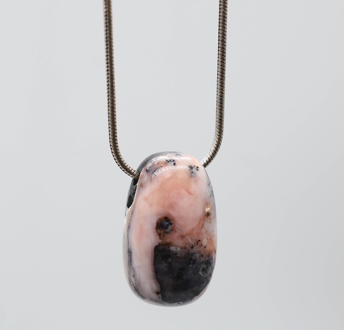 Pink Thulite Silver Necklace