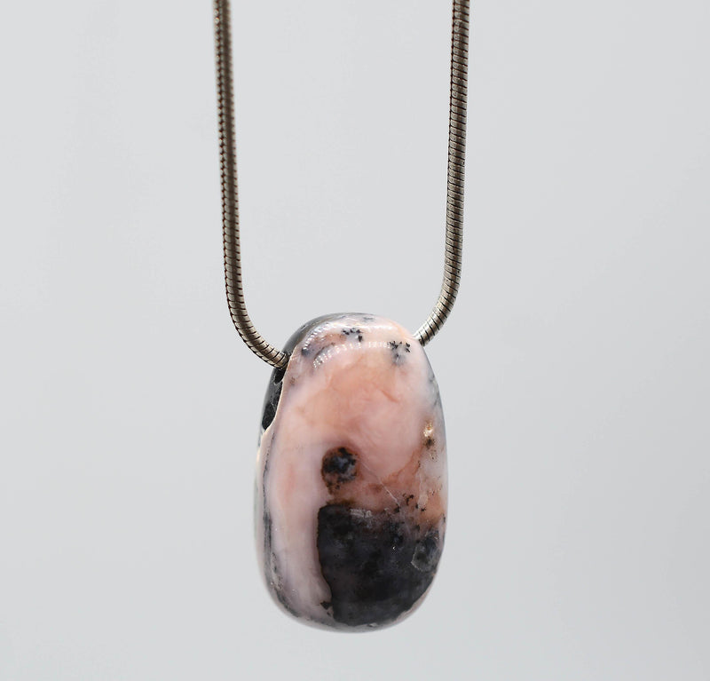 Pink Thulite Silver Necklace