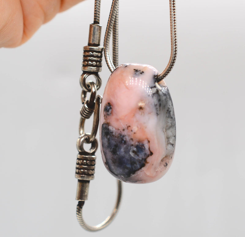 Pink Thulite Silver Necklace