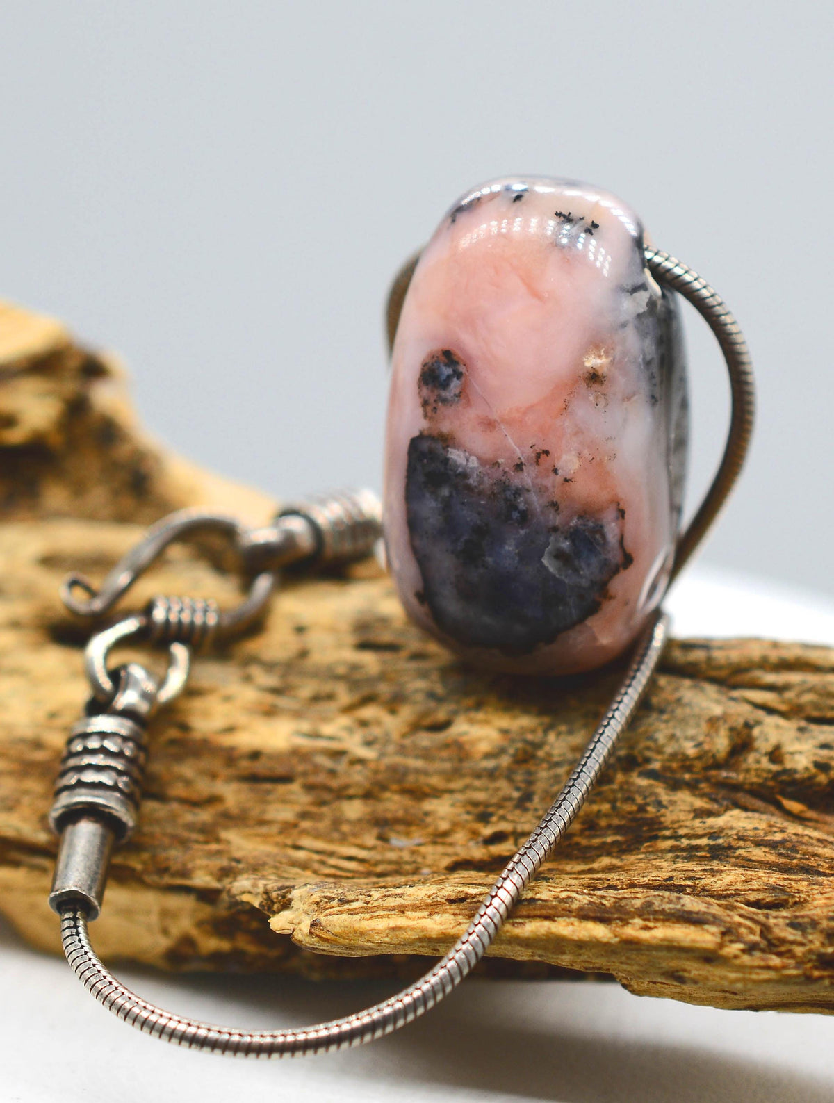 Pink Thulite Silver Necklace