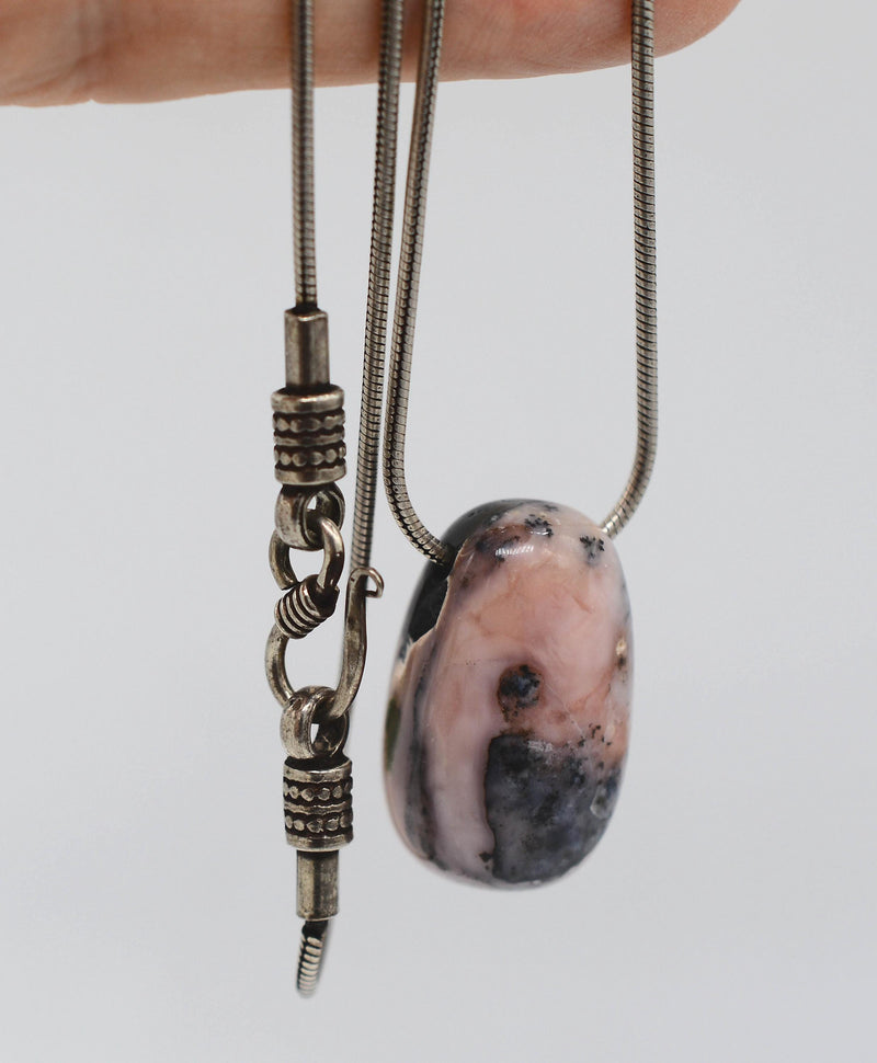 Pink Thulite Silver Necklace