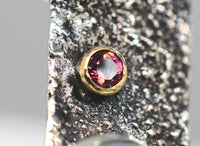 Aquamarine and Pink Tourmaline Handmade Silver Pendant