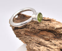 Natural Peridot Sterling Silver Ring Handmade