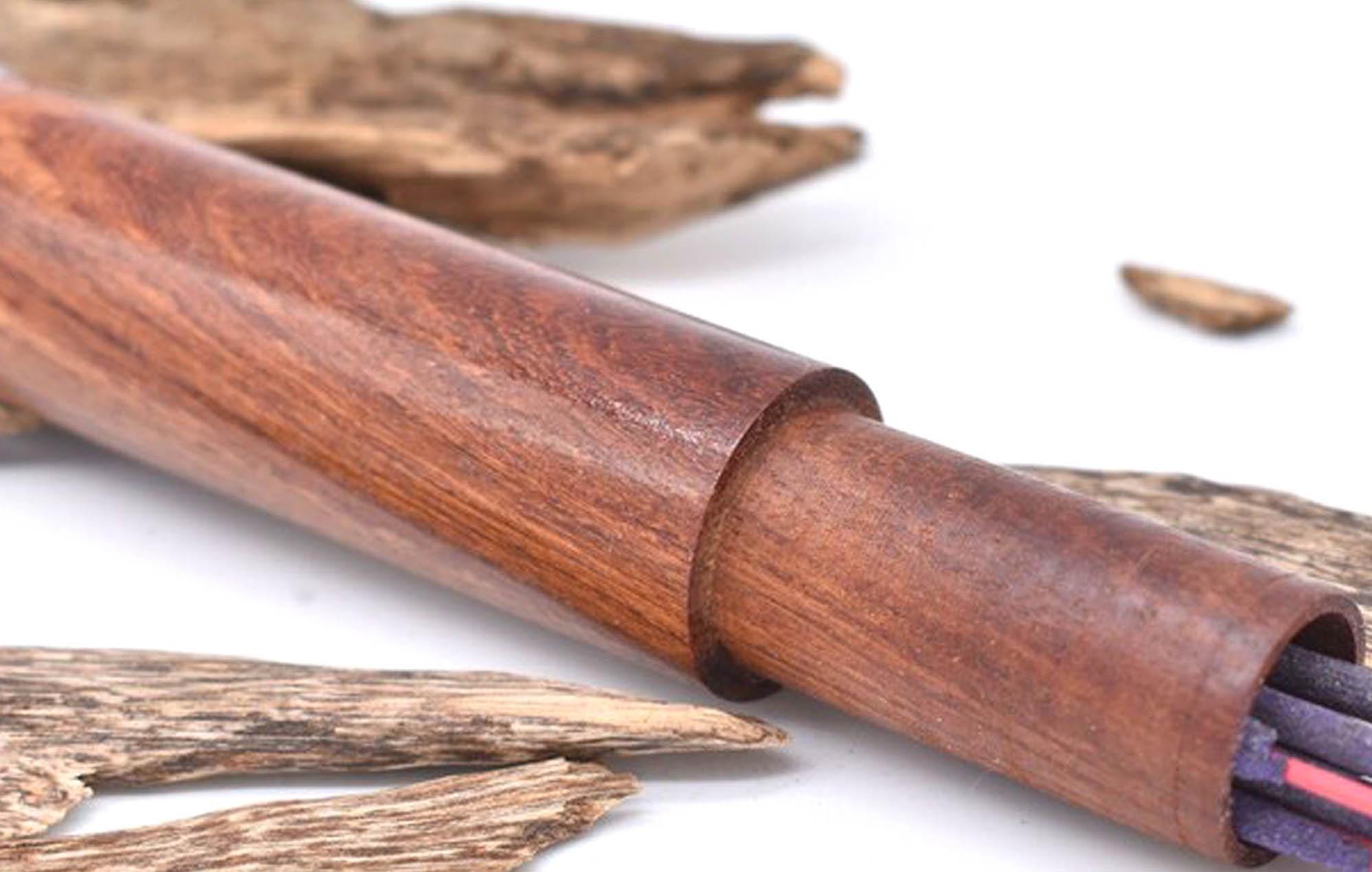 Handcrafted Incense Tube made from Rosewood