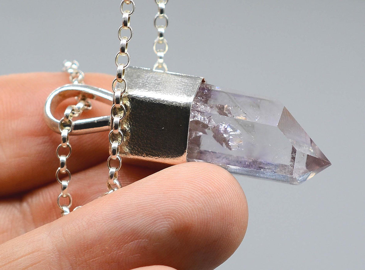 Handmade Brandberg Generator Quartz Silver Pendant