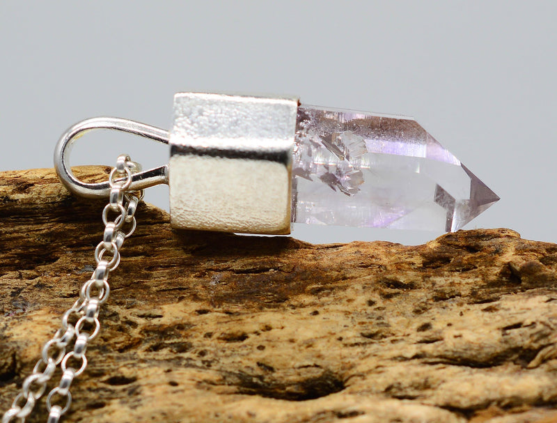 Handmade Brandberg Generator Quartz Silver Pendant