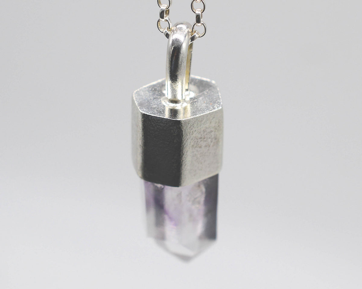 Handmade Brandberg Generator Quartz Silver Pendant