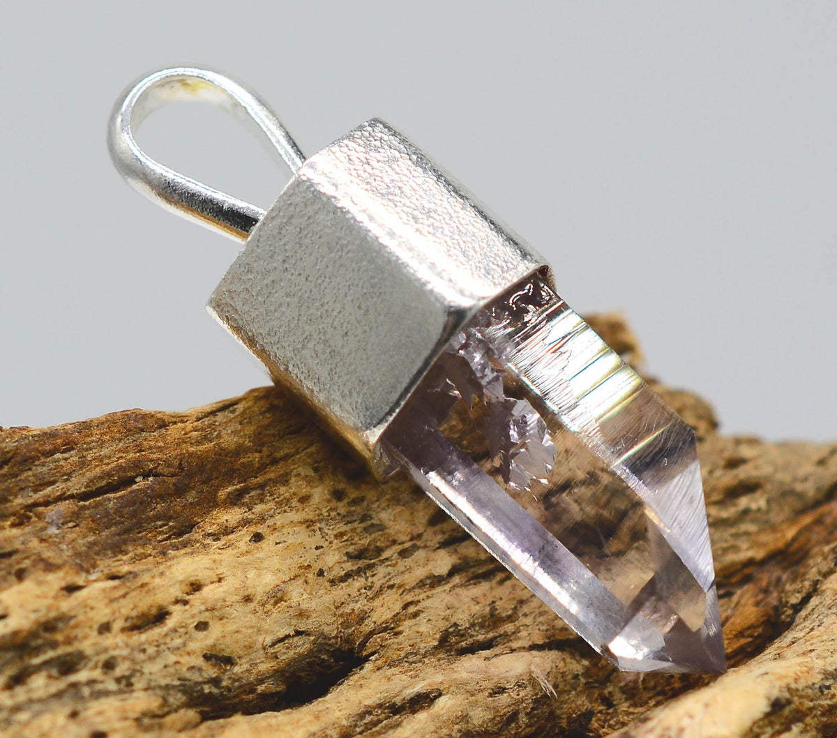 Handmade Brandberg Generator Quartz Silver Pendant