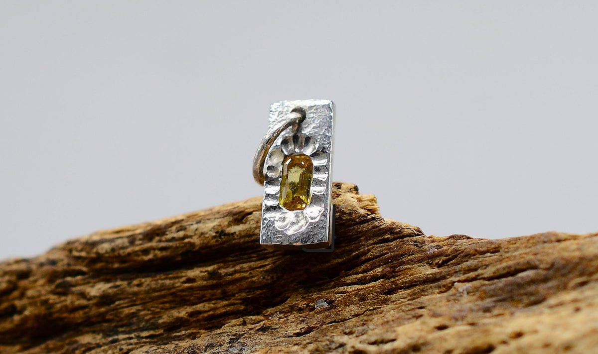 Yellow Sapphire Sterling Silver Handmade Gemstone Pendant