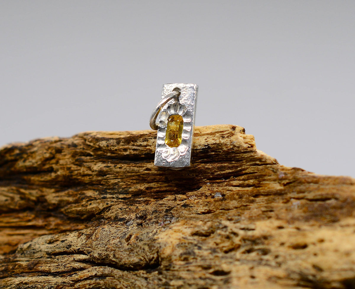 Yellow Sapphire Sterling Silver Handmade Gemstone Pendant