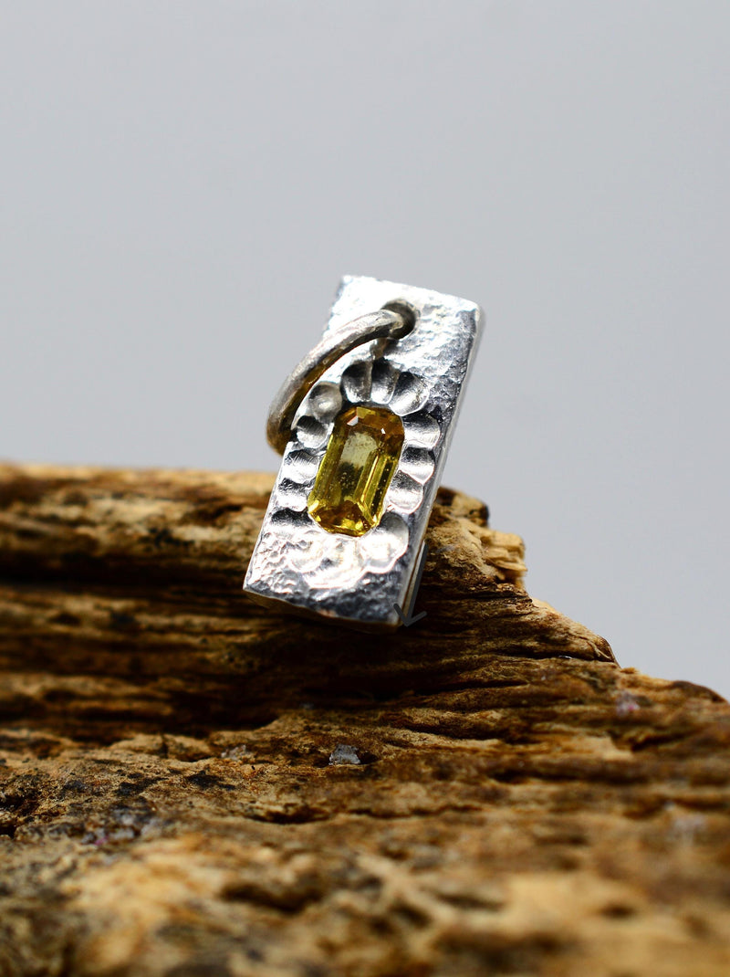 Yellow Sapphire Sterling Silver Handmade Gemstone Pendant