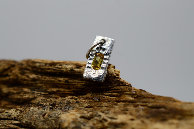 Yellow Sapphire Sterling Silver Handmade Gemstone Pendant