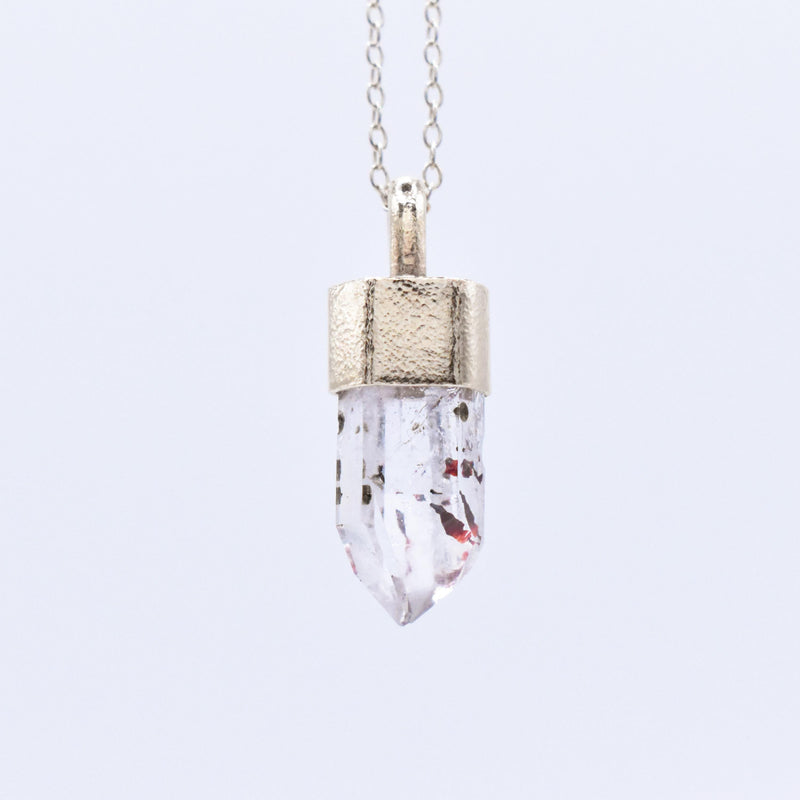 Brandberg Harlequin Quartz Gold Pendant