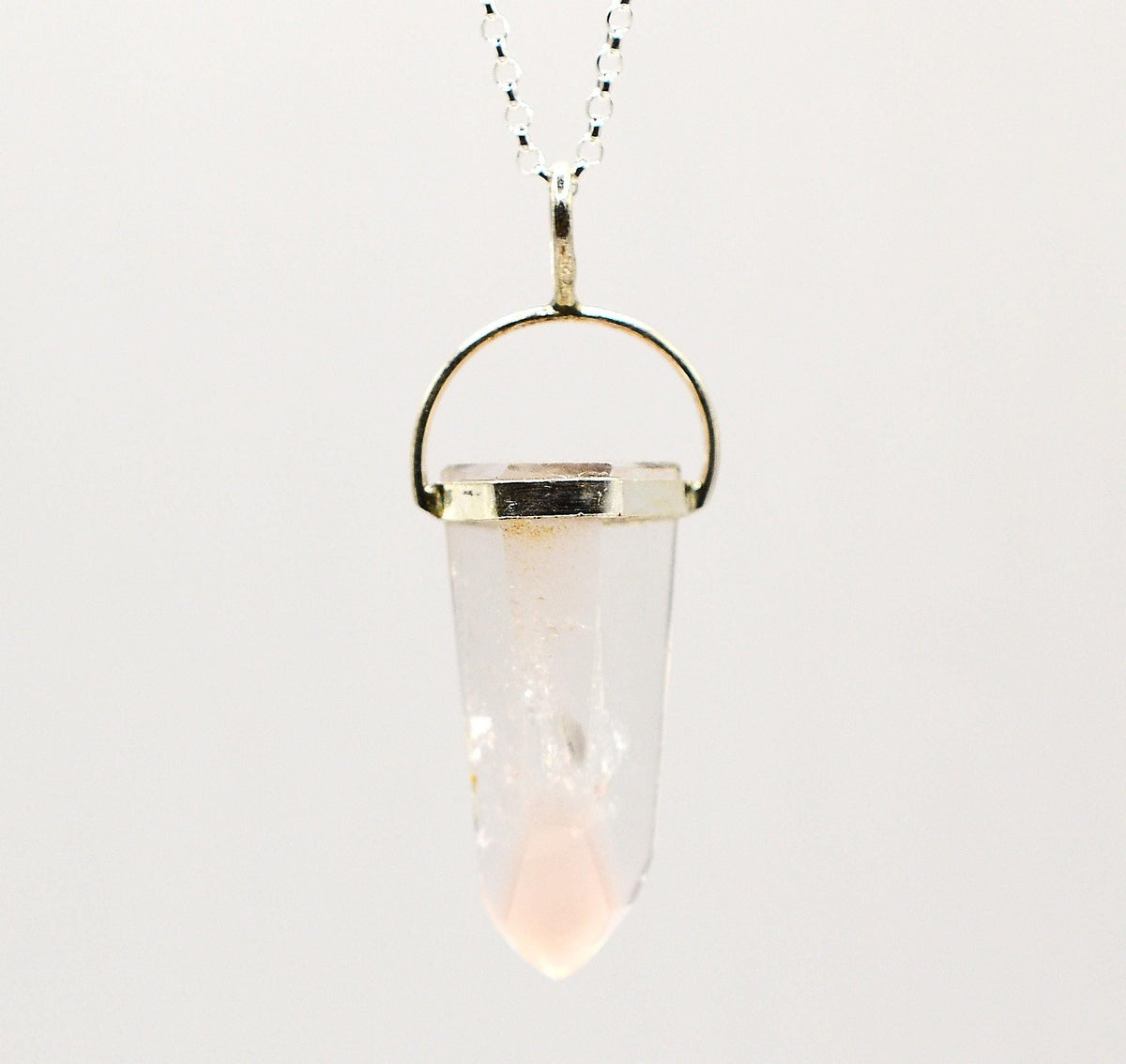 Lithium Phantom Quartz Silver Pendant