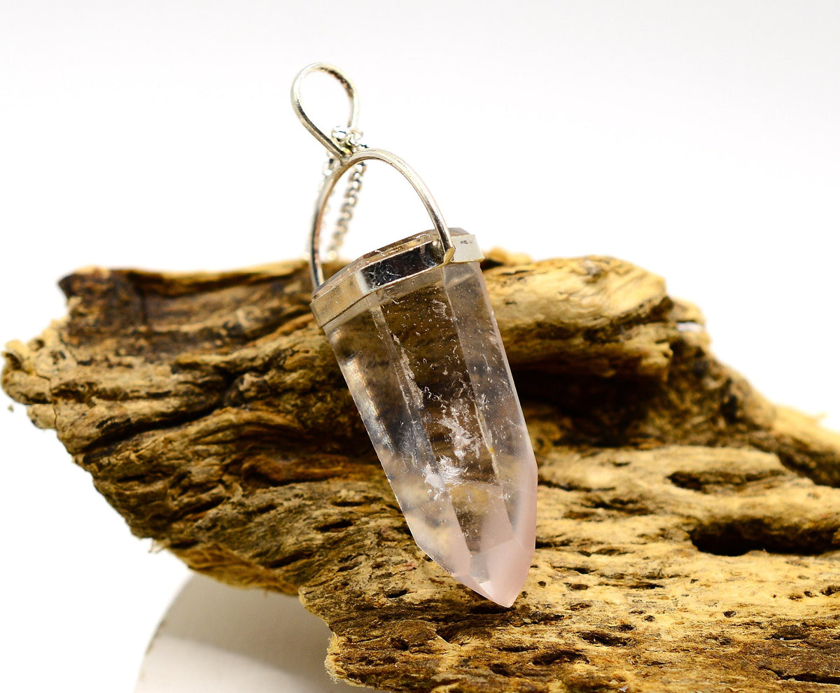 Lithium Phantom Quartz Silver Pendant